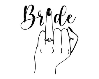 Bride Finger Svg, Bride Png, Wedding Ring Finger, Bride Tribe, Bachelorette Party. Vector Cut file Cricut, Silhouette, Pdf Png Dxf, Sticker.