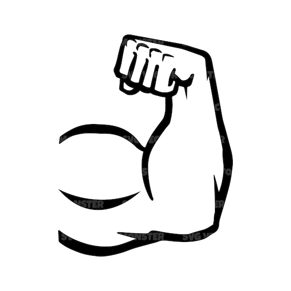 strong arm flex svg, eps, png, dxf, clipart for cricut and silhouette