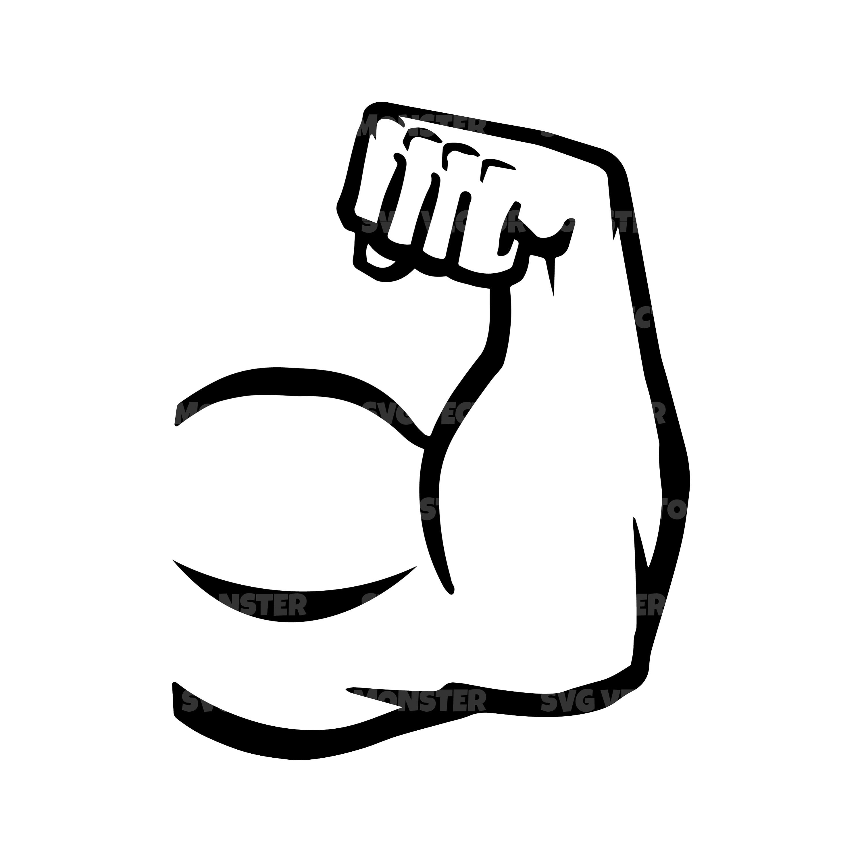 Flexing Arm Svg Muscles Svg Fitness Svg Bicep Svg Bicep Cut Files Eps ...