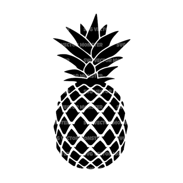 Ananas svg, Monogramm svg, Sommer, Obst. Vektor Cut Datei für Cricut, Silhouette, Pdf Png Eps Dxf, Aufkleber, Aufkleber, Vinyl, Pin, Schablone.