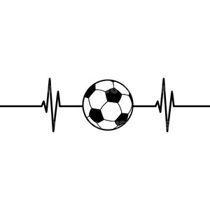 Hartslag voetbal, voetbal Svg. Vector Cut-bestand voor Cricut, Silhouet, Pdf Png Eps Dxf, Sticker, Sticker, Vinyl, Pin