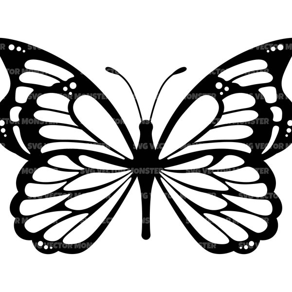 Butterfly Svg, Monarch Butterfly Png, Butterfly Clip art. Vector Cut file Cricut, Silhouette, Pdf Png Eps Dxf, Decal, Sticker, Vinyl, Pin.