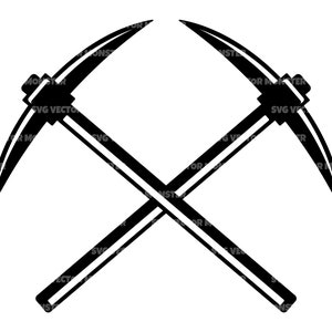 Cross Pickaxes Svg, Mining Logo Svg, Coal Miner Svg. Vector Cut file for Cricut, Silhouette, Pdf Png Eps Dxf, Decal, Sticker, Vinyl, Pin