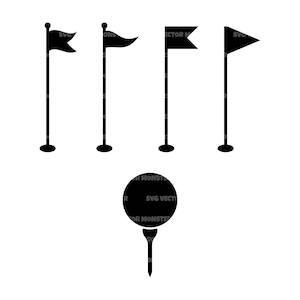 Camiseta de golf Svg, asta de bandera de golf Svg, golfista Svg, pelota de golf. Archivo de corte vectorial Cricut, Silueta, Pdf Png Eps Dxf, Calcomanía, Pegatina, Vinilo, Pin.