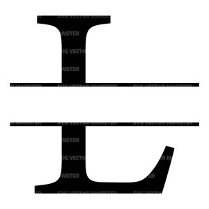 Großbuchstaben L Buchstabe Split Monogramm SVG, Alphabet Split Namen Rahmen, Split Schrift Monogramm. Vektor Cut Datei Cricut, Silhouette, Pdf Png Eps Dxf.