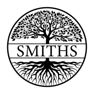 Monogramme d’arbre généalogique SVG, signe de nom de famille personnalisé SVG, monogramme de nom de famille personnalisé SVG. Couper le fichier Cricut, Silhouette, Pdf Png Dxf