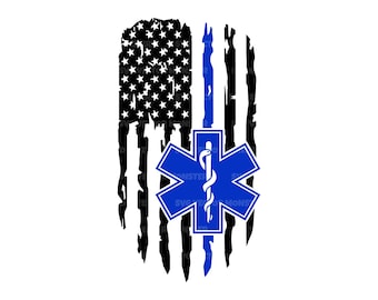 Ems Svg, Star of Life Svg, American Flag, Paramedic, Emt, Emergency Medical Services Sign. Vector Cut file Cricut, Silhouette, Pdf Png Dxf.