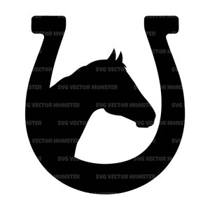 Hufeisen svg, Pferdekopf svg, Pferd svg. Vektor Cut Datei für Cricut, Silhouette, Pdf Png Eps Dxf, Aufkleber, Aufkleber, Vinyl, Pin, Schablone.