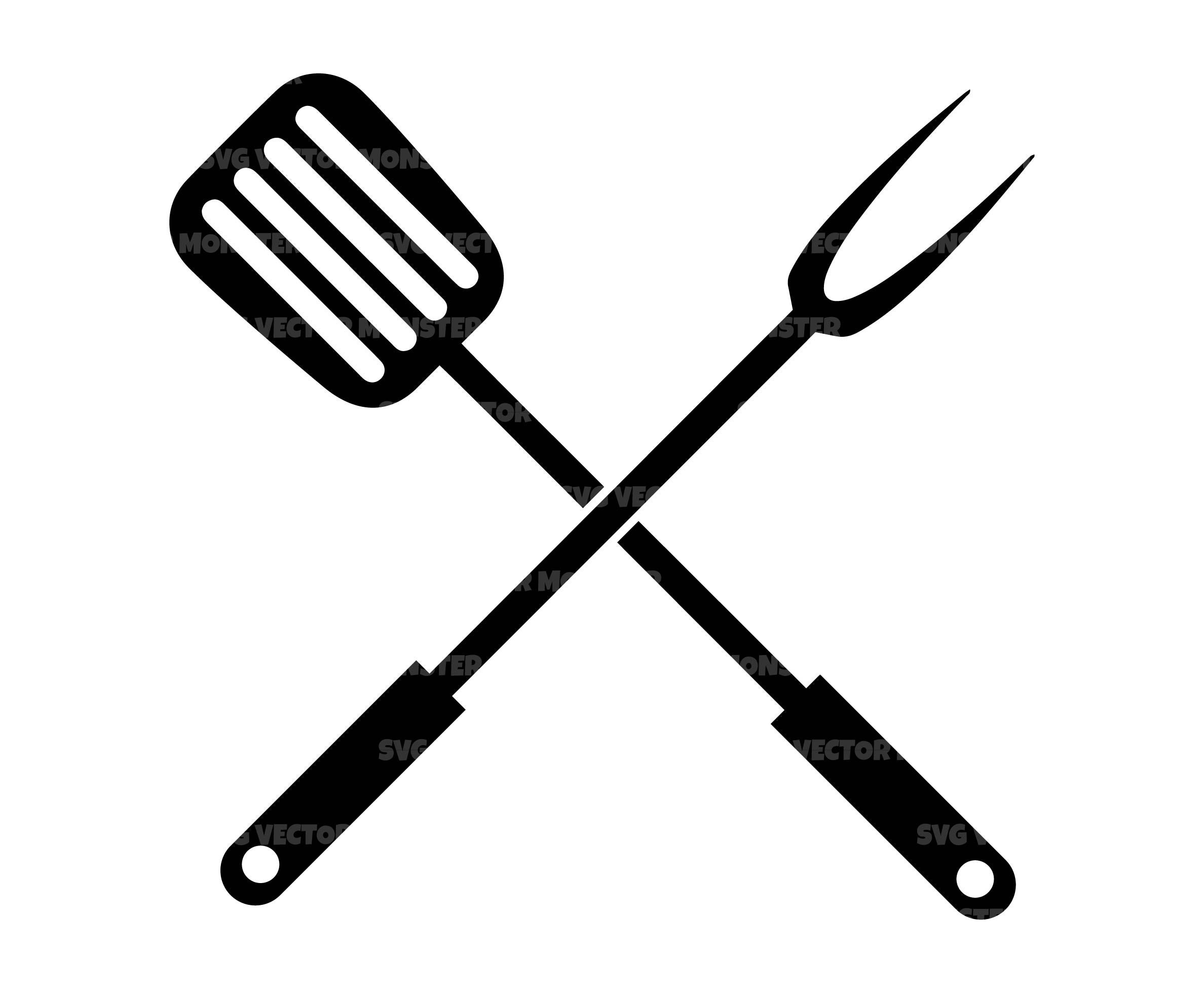 Barbecue Fork Svg, Spatula Svg, BBQ Svg, Grill Svg, Chef Logo Vector ...