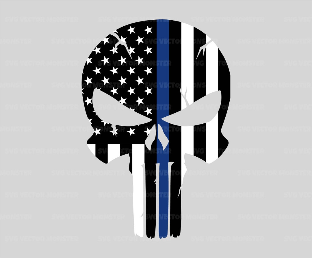 thin-blue-line-flag-svg-skull-svg-back-the-blue-police-cops-cut