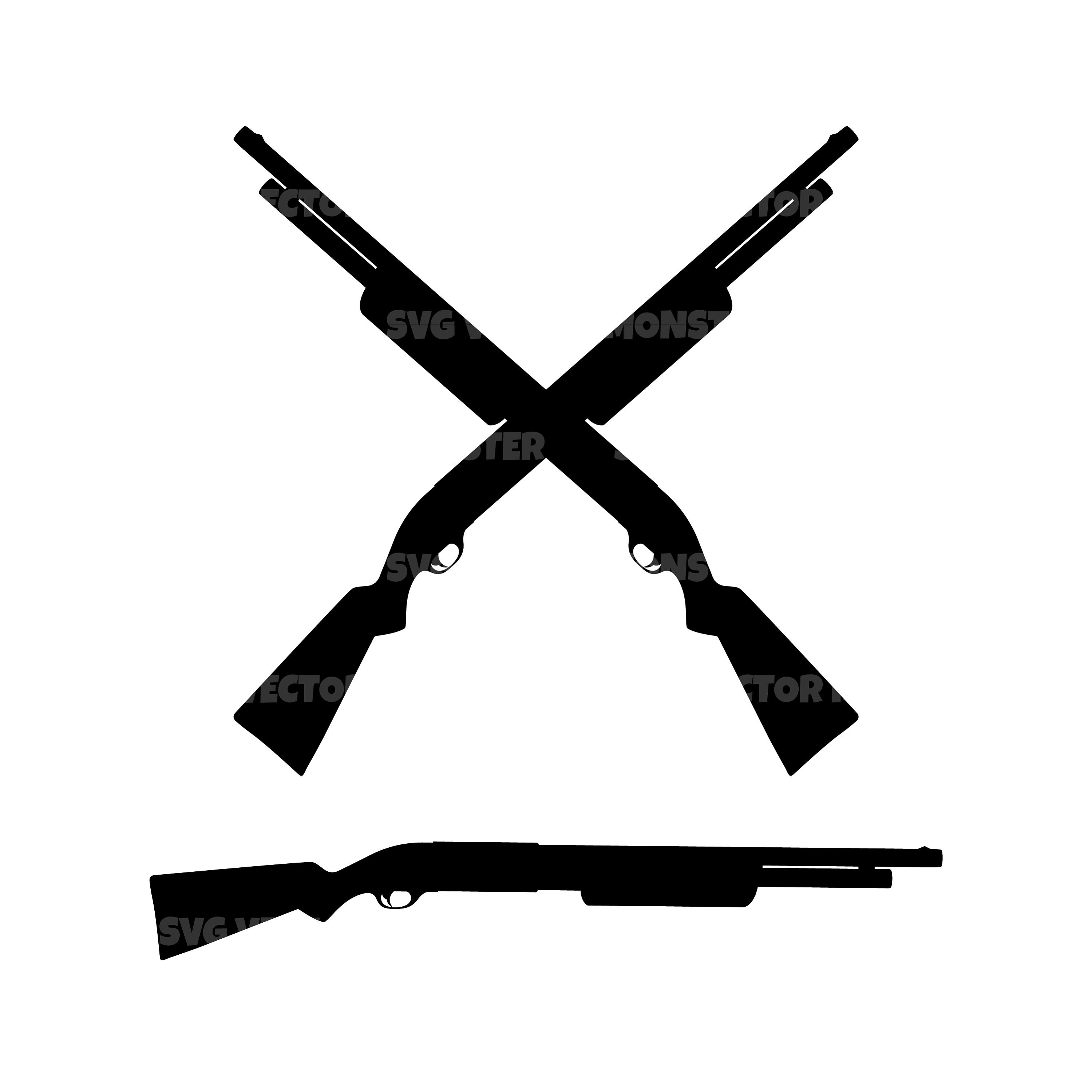 Crossed Shotgun Silhouette