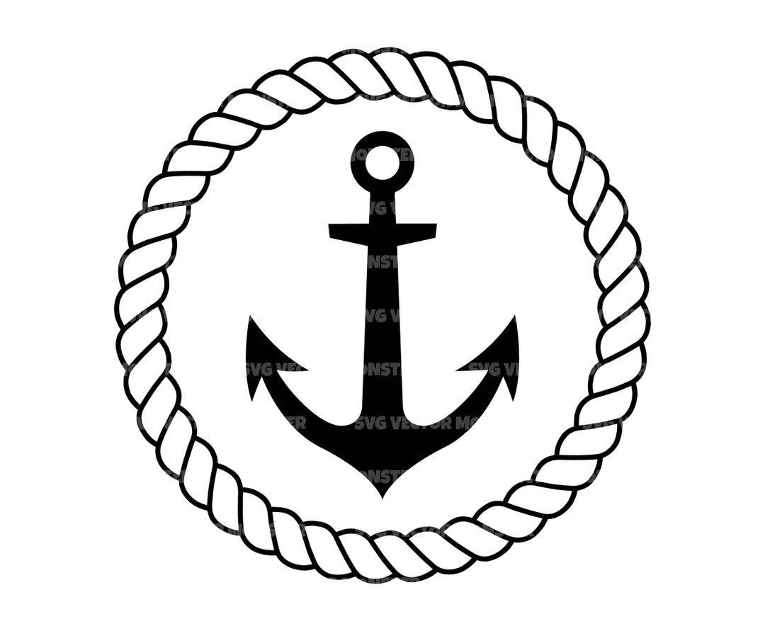 Sea Anchor SVG, Circle Rope Svg, Nautical Svg, Rope Border Svg, Cruise