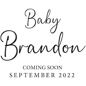 Benutzerdefinierte Baby-Ankündigung-Zeichen-Svg, Schwangerschaft offenbaren Zeichen, neues Baby-Zeichen, Zeichen bald kommend. Vektor Cut Datei Cricut, Pdf Png Eps Dxf.