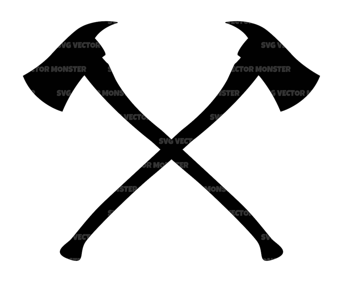 Crossed Firefighter Axe Svg Fireman Axe Svg Woodsman Axe Etsy UK