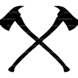 Crossed Firefighter Axe Svg, Fireman Axe Svg, Woodsman Axe Svg. Vector Cut file Cricut, Silhouette, Pdf Png Eps Dxf, Decal, Sticker, Vinyl.