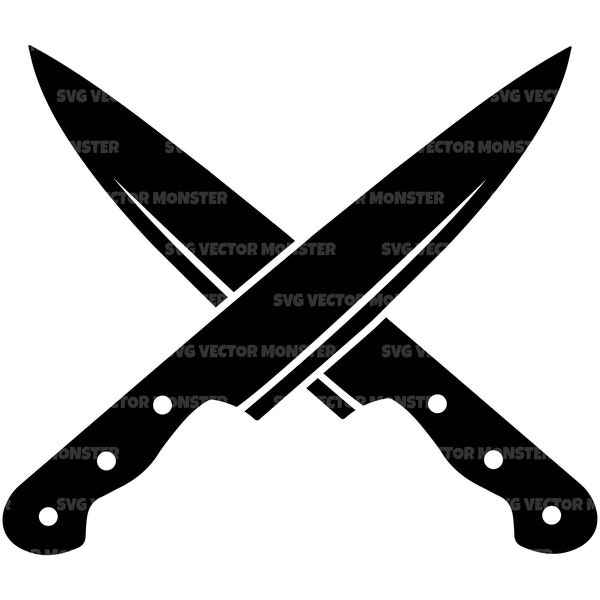 Chef Knife Svg, Kitchen Knife Svg, Cutting Knife Svg, Utencil. Vector Cut file Cricut, Silhouette, Pdf Png Dxf, Decal, Sticker.