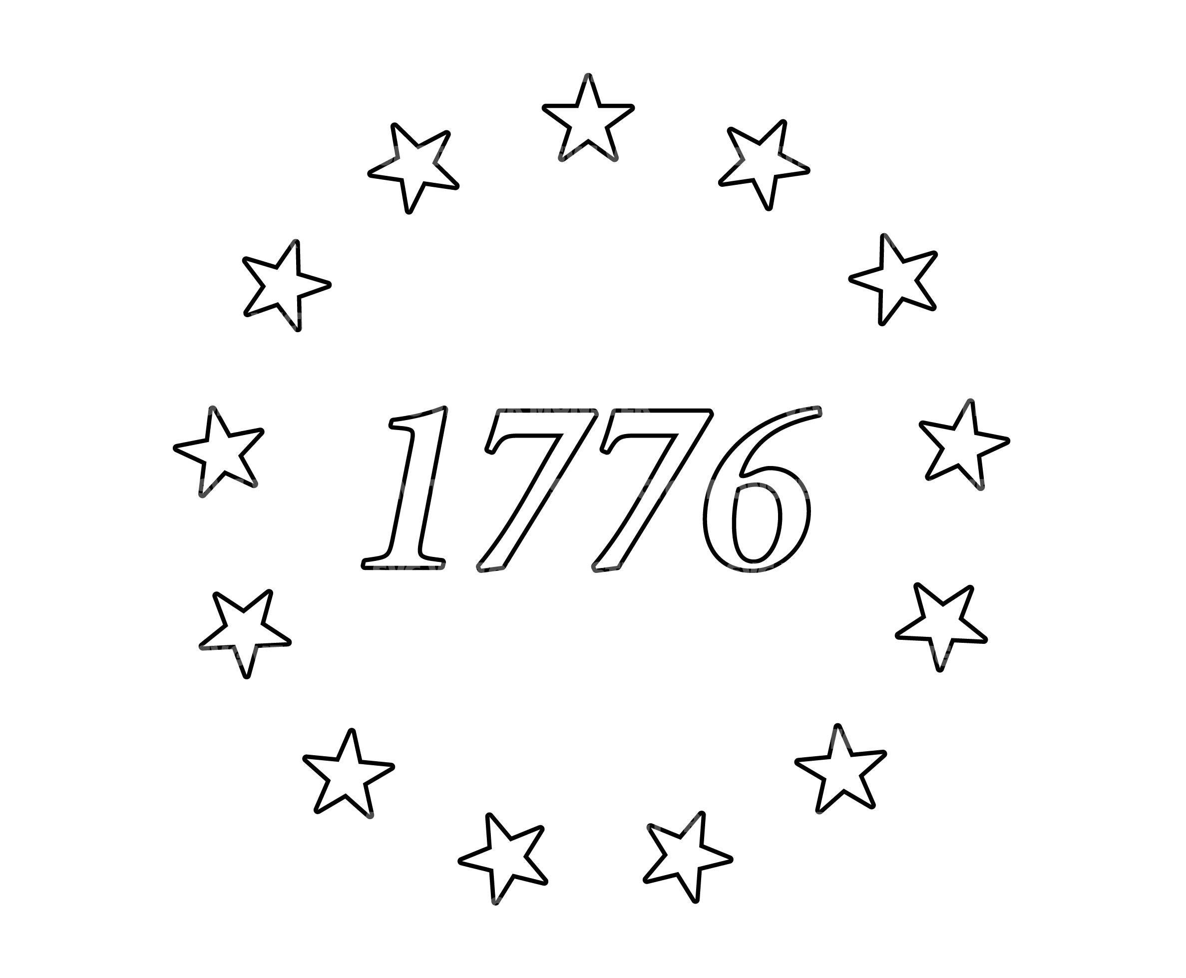 1776 Union Svg, 13 Stars in Circle Svg, Betsy Ross Svg. Vector Cut File ...