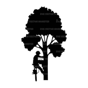 Baum Baumpfleger zwart, Baumpfleger Png, Baumpfleger zwar, Holzfäller, Holzfäller, Baumschneider. Vektor-Schnittdatei Cricut, Silhouette, Pdf Png Dxf.