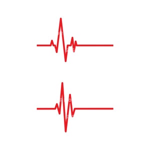 Cardiograma de batimentos cardíacos Svg, Ekg, Lifeline. Arquivo de corte vetorial para Cricut, Silhueta, Pdf Png Eps Dxf, Decalque, Adesivo, Vinil, Pin
