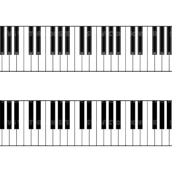 Teclas del teclado del piano Svg. Archivo de corte vectorial para Cricut, Silueta, Pdf Png Eps Dxf, Calcomanía, Pegatina, Vinilo, Pin