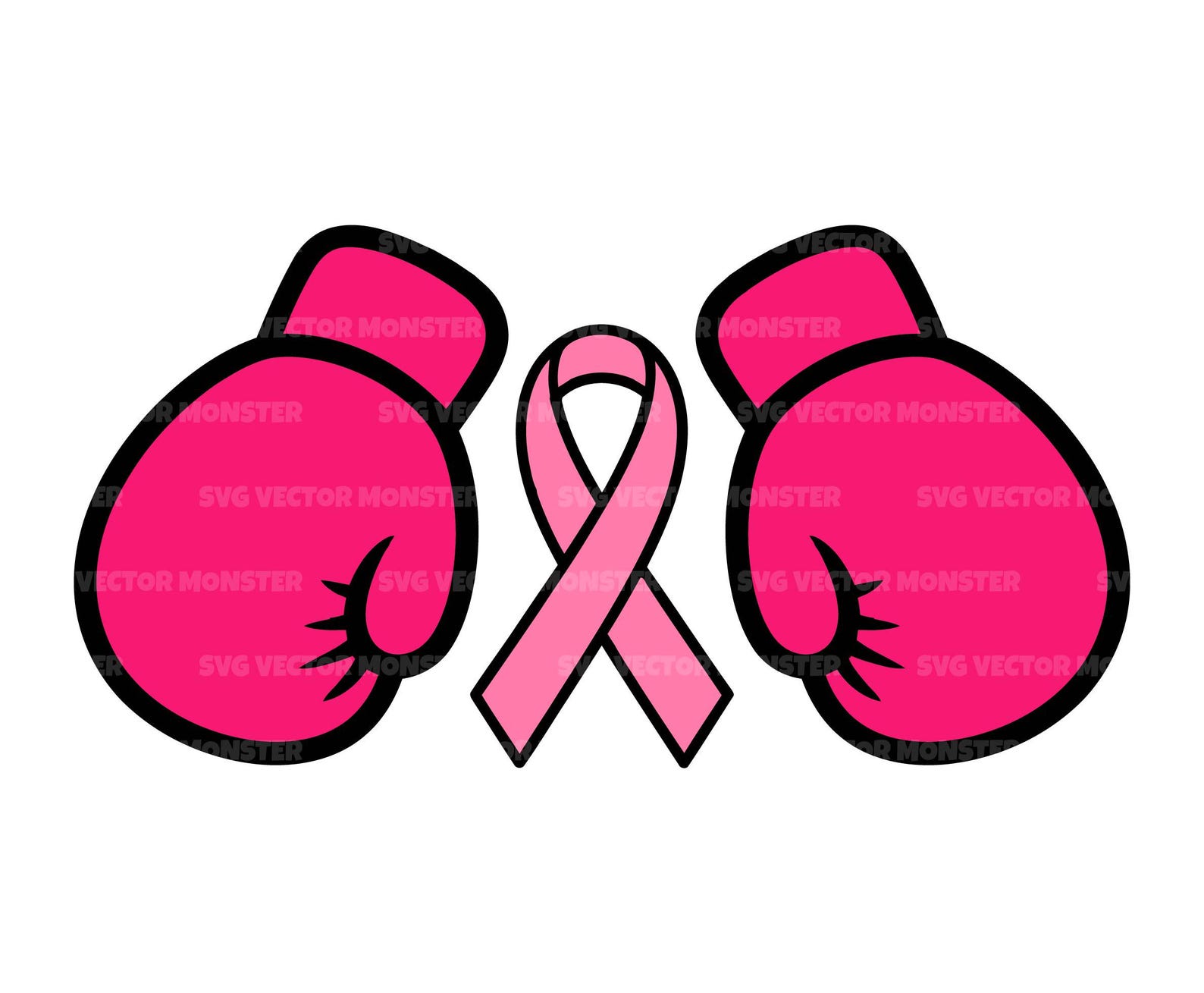 Pink Ribbon Boxing Gloves Svg. Breast Cancer Awareness Svg, Fight ...