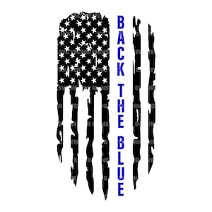 Back to Blue Svg, Thin Blue Line Flag Svg, Police Svg. Cut file Cricut, Silhouette, Pdf Png Eps Dxf, Stencil, Decal, Vinyl, Vector, Sticker