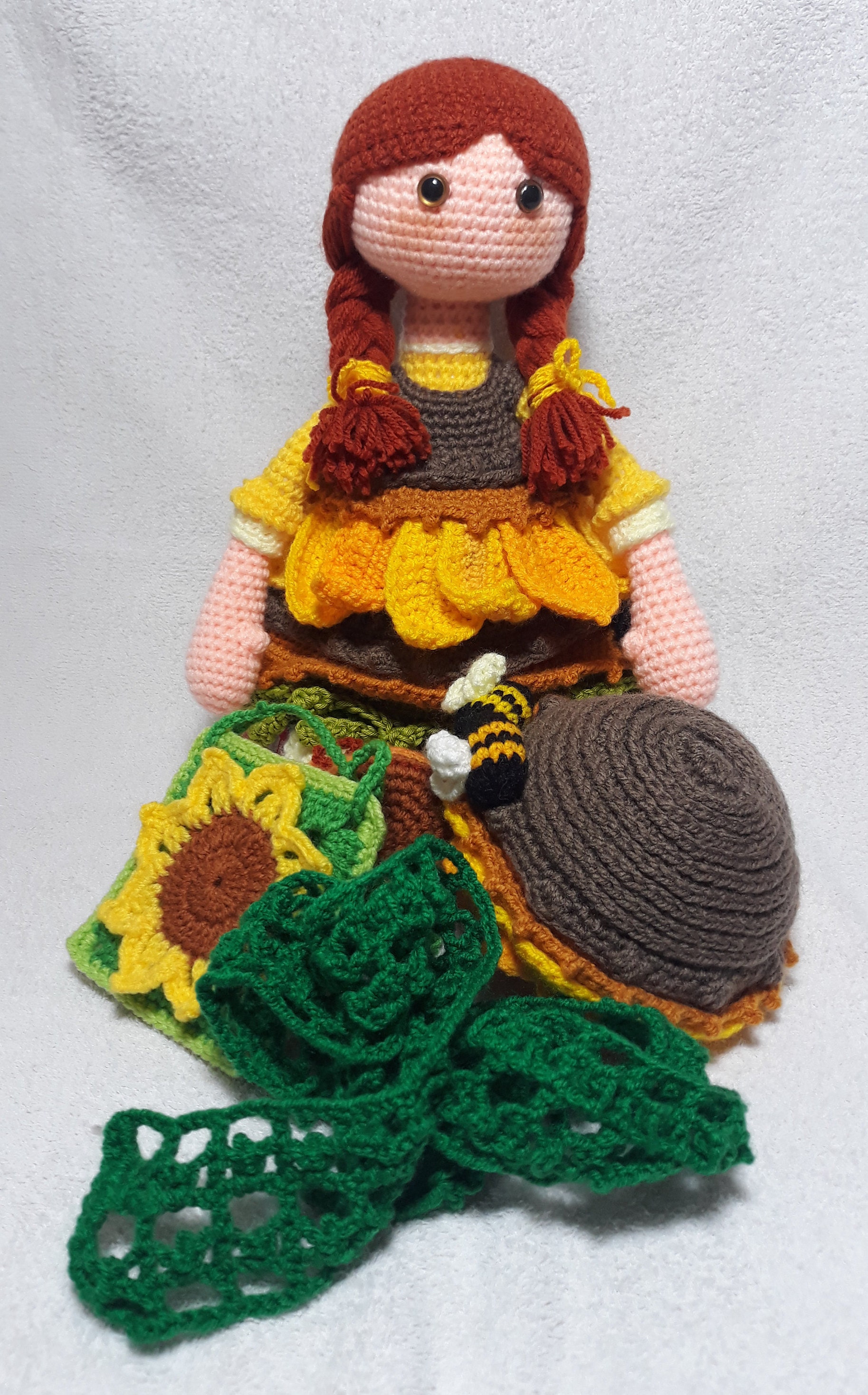 SUNFLOWER Art Doll Crochet Doll Amigurumi Handmade Stuffed | Etsy