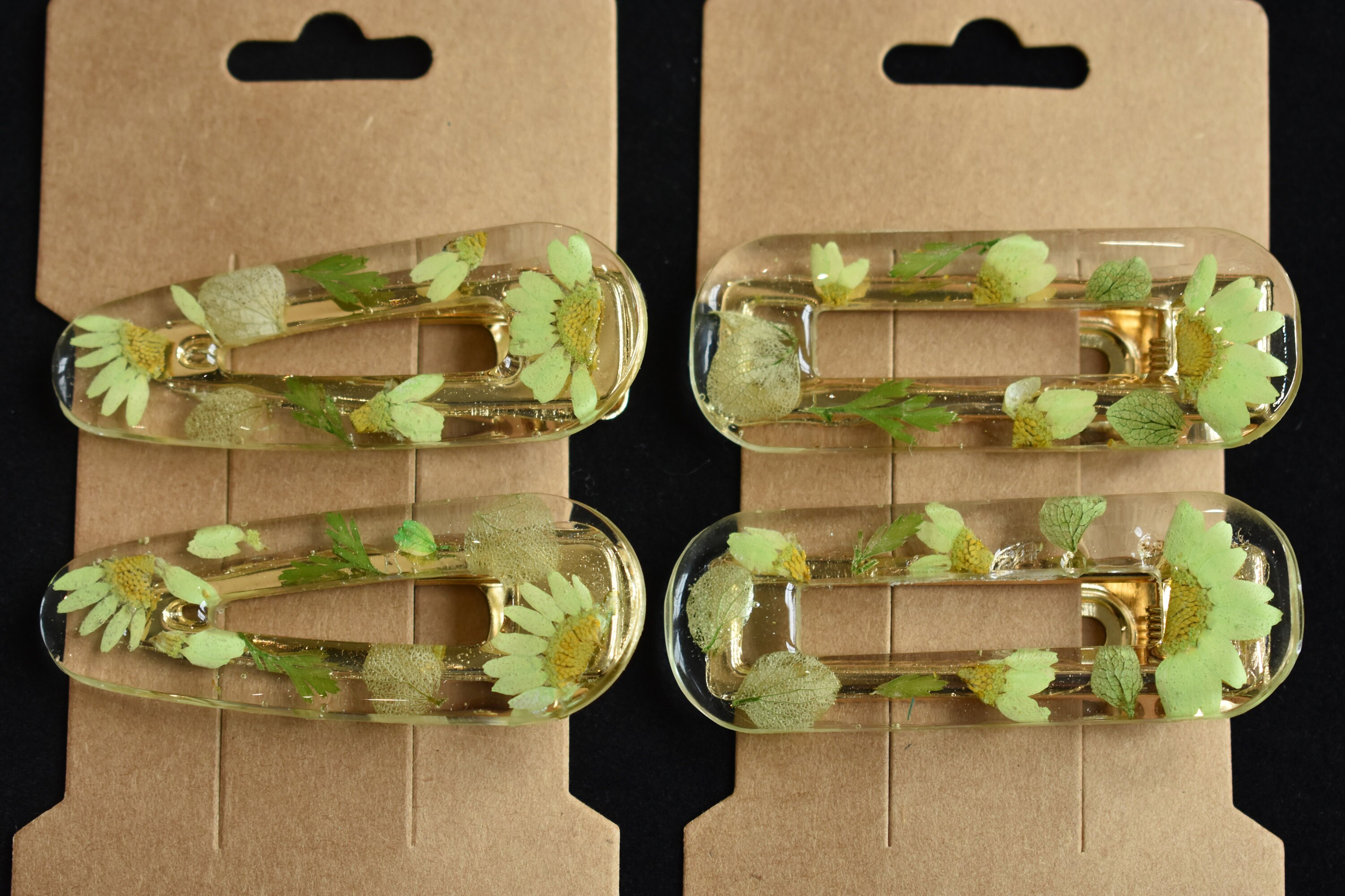 Custom Dried Flower Resin Hair Clip/Barrette 2 Pcs Etsy