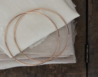 Thin Polished Bronze Bangle, Simple, Dainty and Plain - Size Medium