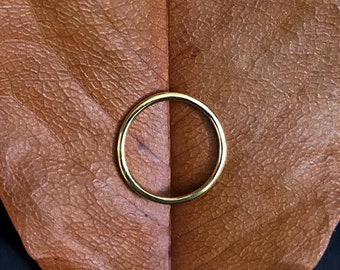 Brass Simple Polished Stacking Ring, Smooth, Dainty and Plain