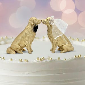 Golden retriever-taarttopper, figuur, bruiloft, verjaardag, gouden, tafeldecor bruiloft, accent, verjaardagstaarttopper, minnaar golden retriever
