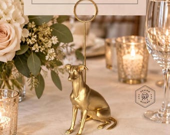 Greyhound / Whippet / Iggy Photo Holder | Wedding Table Number Stand