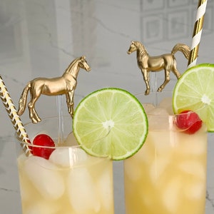 Horse Drink Stirrers, Preakness Party, Wedding Decorations, Horse Theme, Black Eyed Susan Drink, Horse Swizzle Sticks, Drink Stir Stick