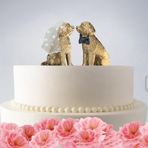Dekoracje na tort weselny Doodle: Panna Młoda i Pan Młody (Goldendoodle, Bernedoodle, Aussiedoodle, Labradoodle, Sheepadoodle, Cavapoo i inne!)