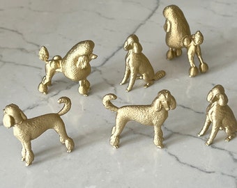 Gold Poodle Figures: Set of 3, Party Cake Toppers