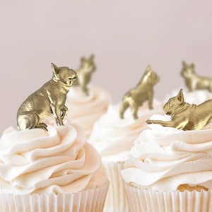 French Bulldogs, Set of 4, Figures, Frenchies, Weddings, Table Decor, Cake Topper, Birthday Party, Favors, Frenchie Lover Gift, Crafting