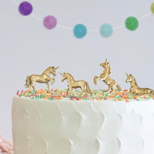 Unicorn Figures, Set of 5, Unicorn Cake Topper, Cupcake Topper, Unicorn Birthday Party, Unicorn Theme, Table Decor, Gift, Figurines, Craft