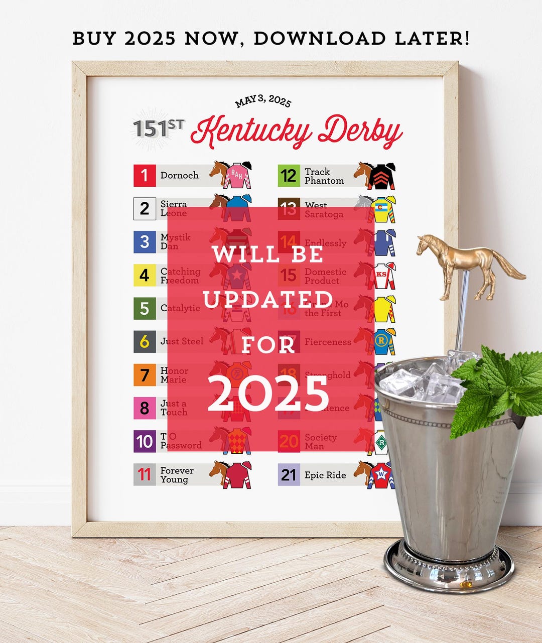 2025 151st ky derby party poster, leaderboard, derby sign, derby