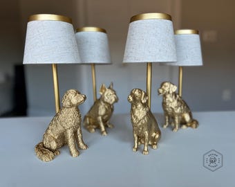 Lampe de table personnalisée de race de chien : sans fil + rechargeable