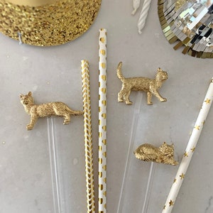Cat Drink Stirrers, Set of 6, Cat Wedding Decor, Drink Marker, Cat Birthday, Cat Lover Gift, Table Decor, Favor, Cat Party, Wedding Toast