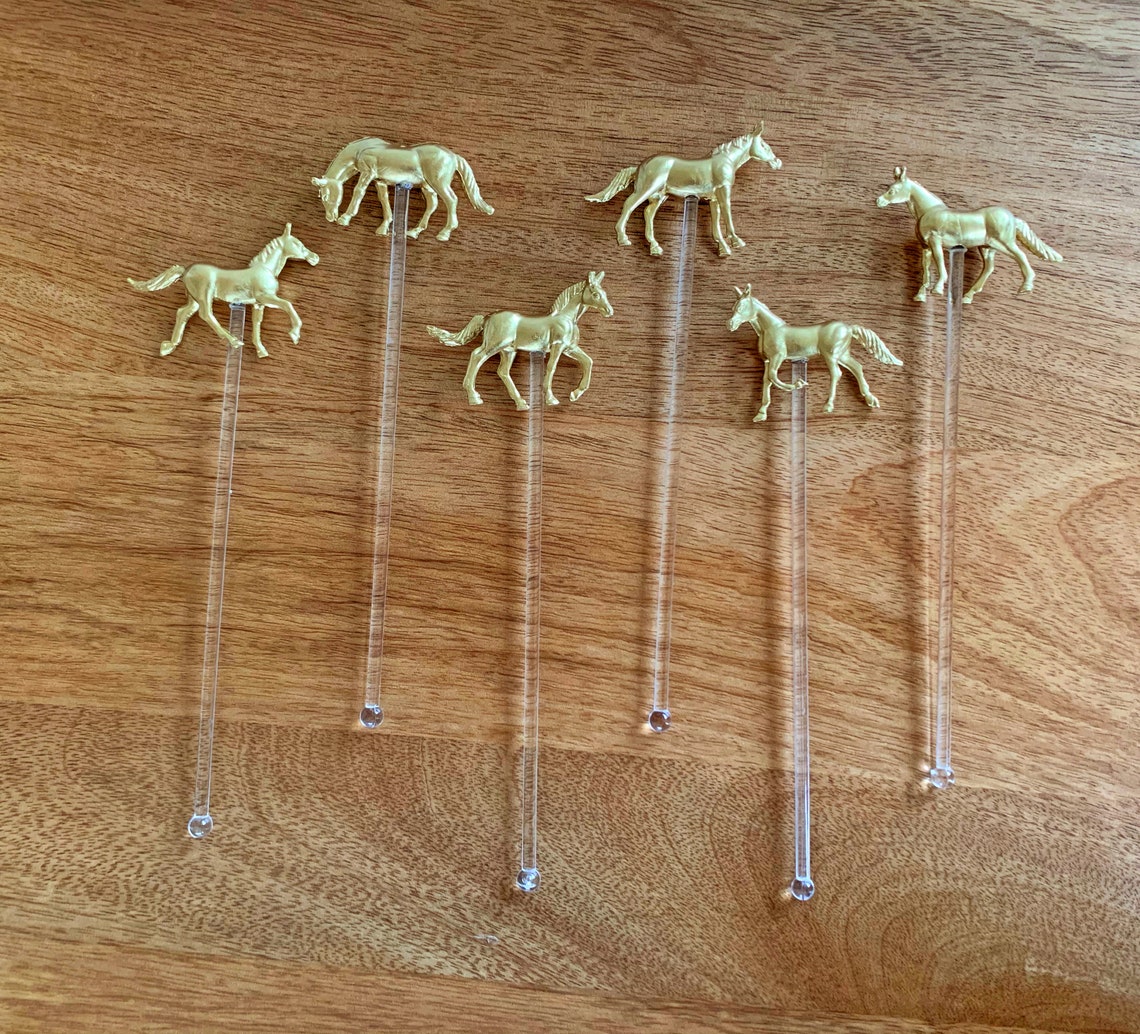 Metallic Horse / Pony Drink Stirrers Cocktail Swizzle Sticks Etsy