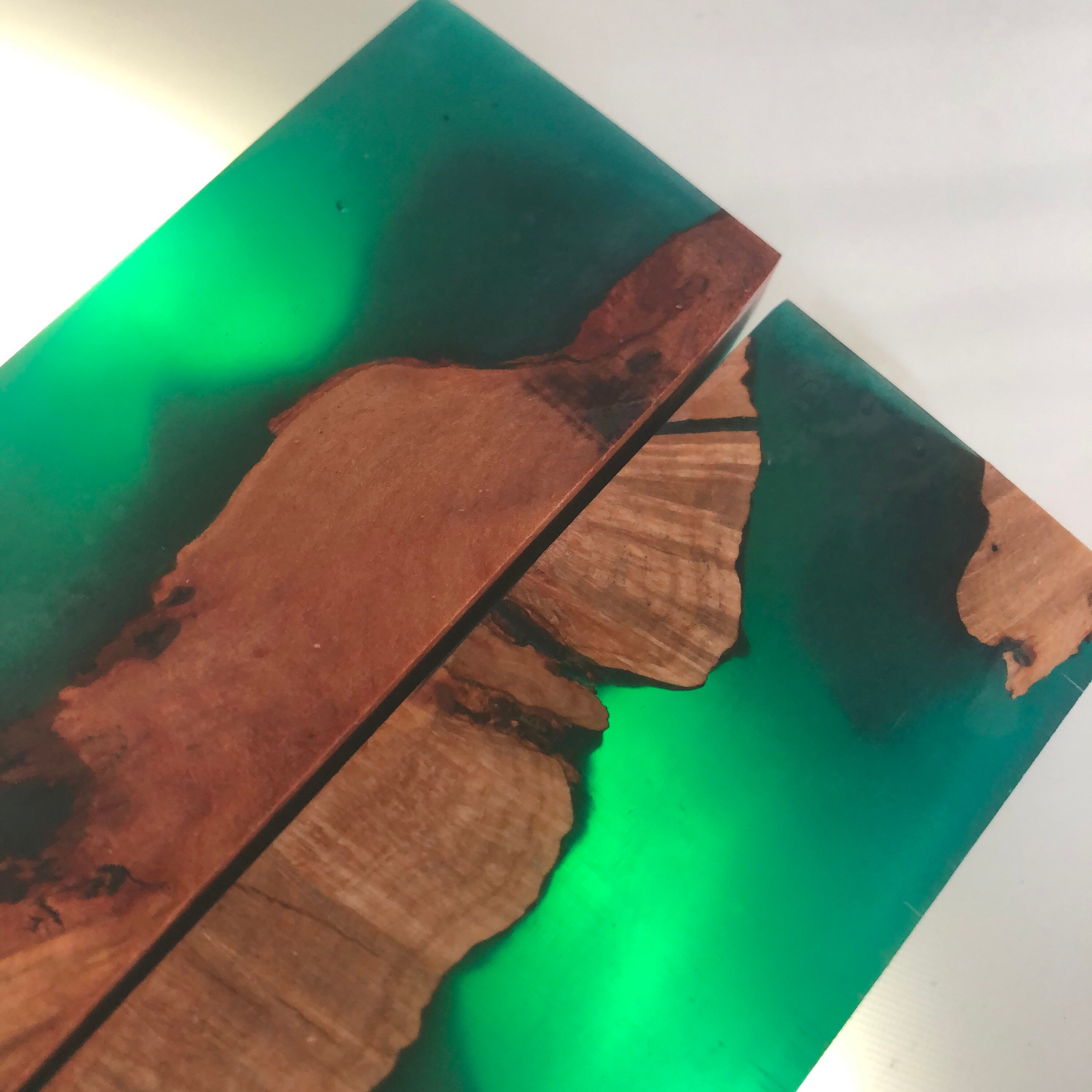 Stabilized Wood & Cast Epoxy Resin Combo Knife Scales 2 Piece Etsy