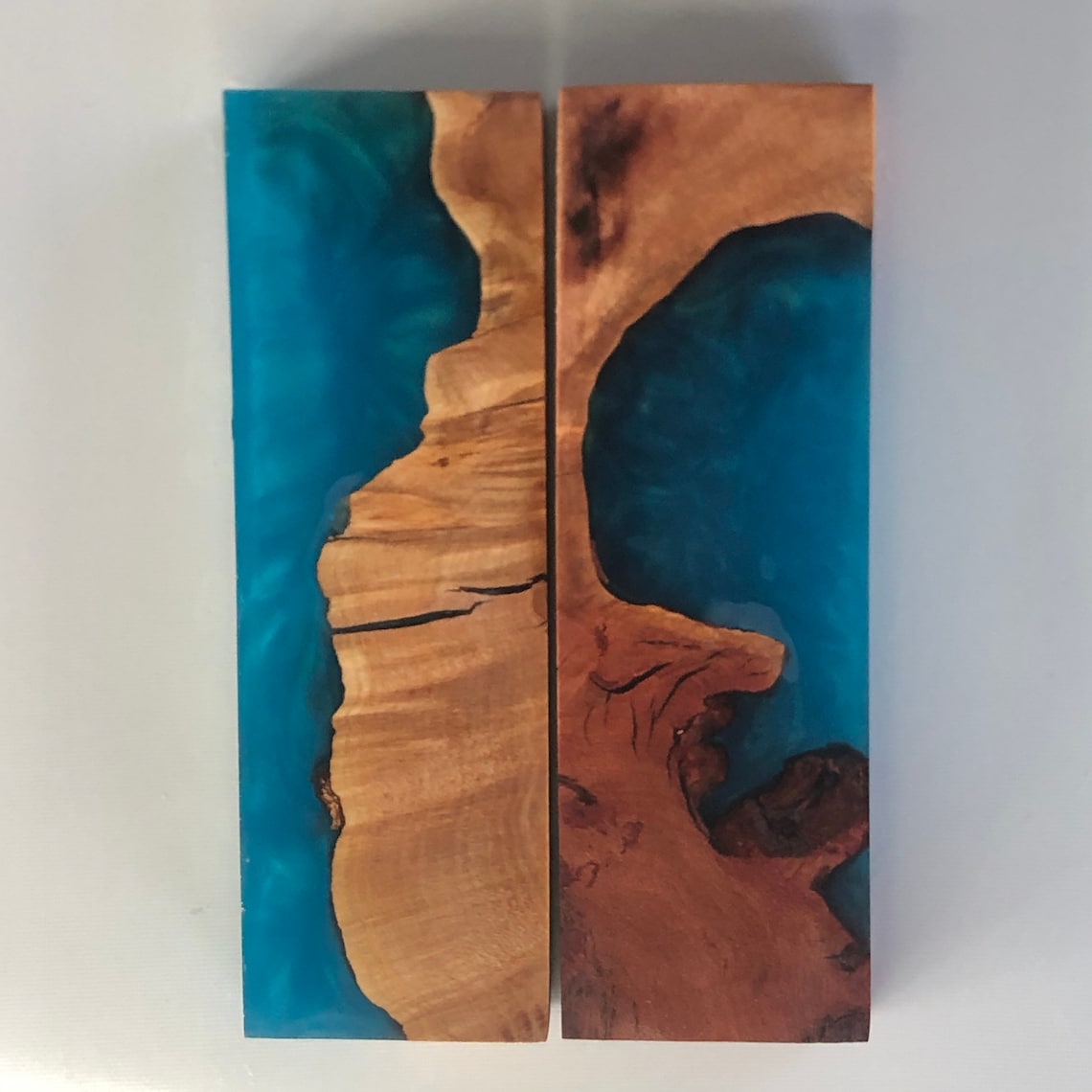 Stabilized Wood & Cast Epoxy Resin Combo Knife Scales 2 Piece Etsy