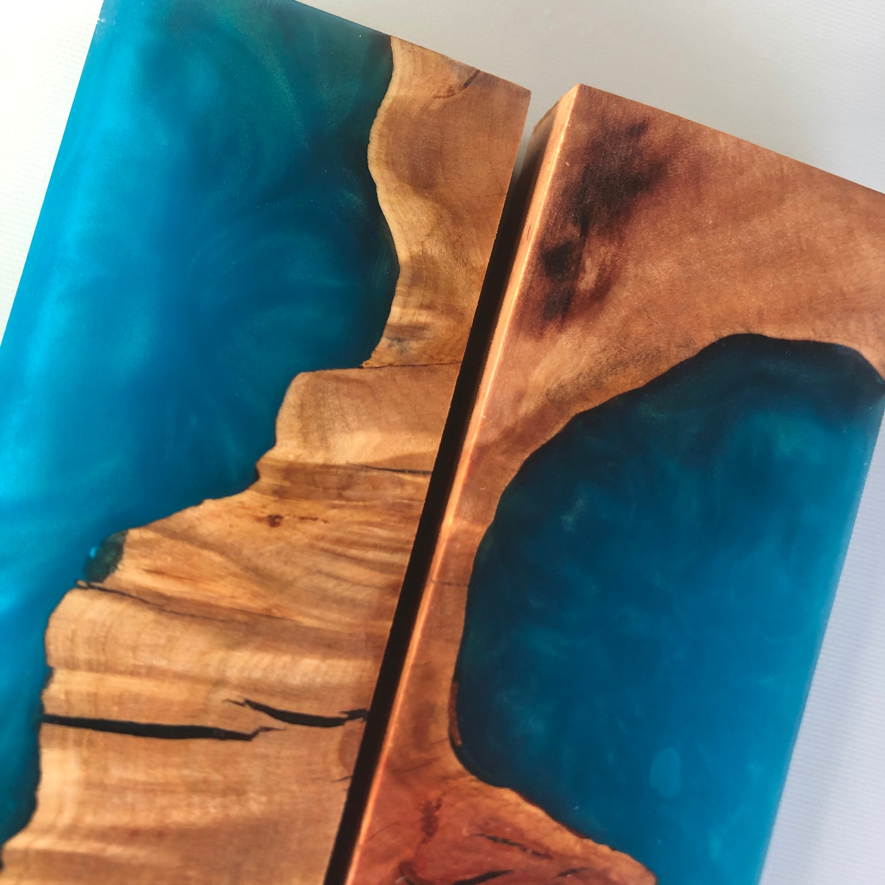 Stabilized Wood & Cast Epoxy Resin Combo Knife Scales 2 Piece Etsy