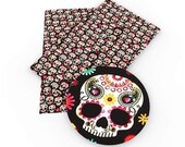 Sugar skulls faux leather sheets sugar skulls faux,dia de muertos faux leather,sugar skulls,Mexico faux