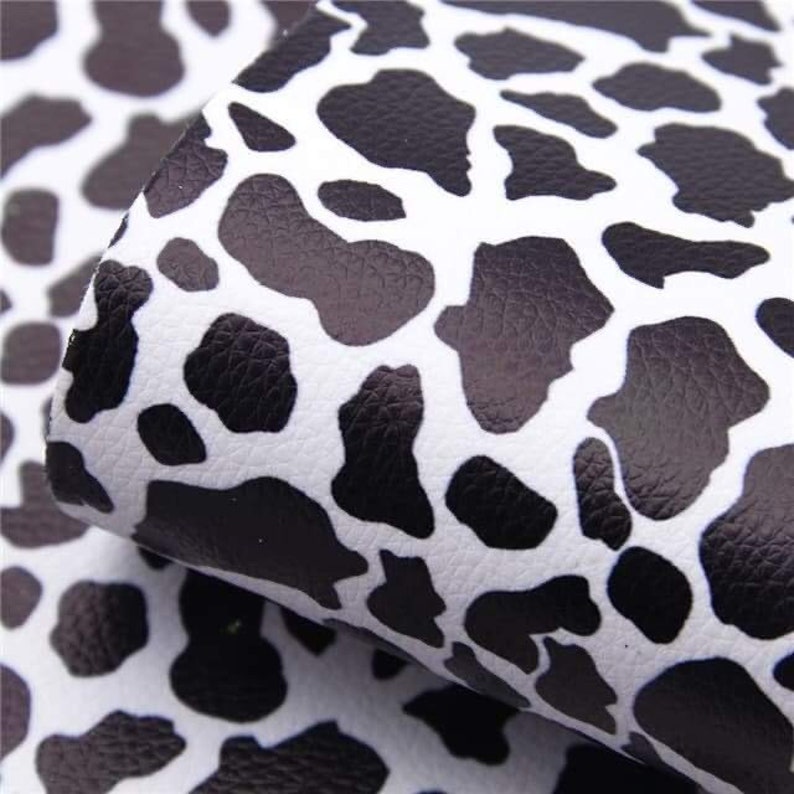 Cow print faux leatherlitchi faux leathercow faux Etsy