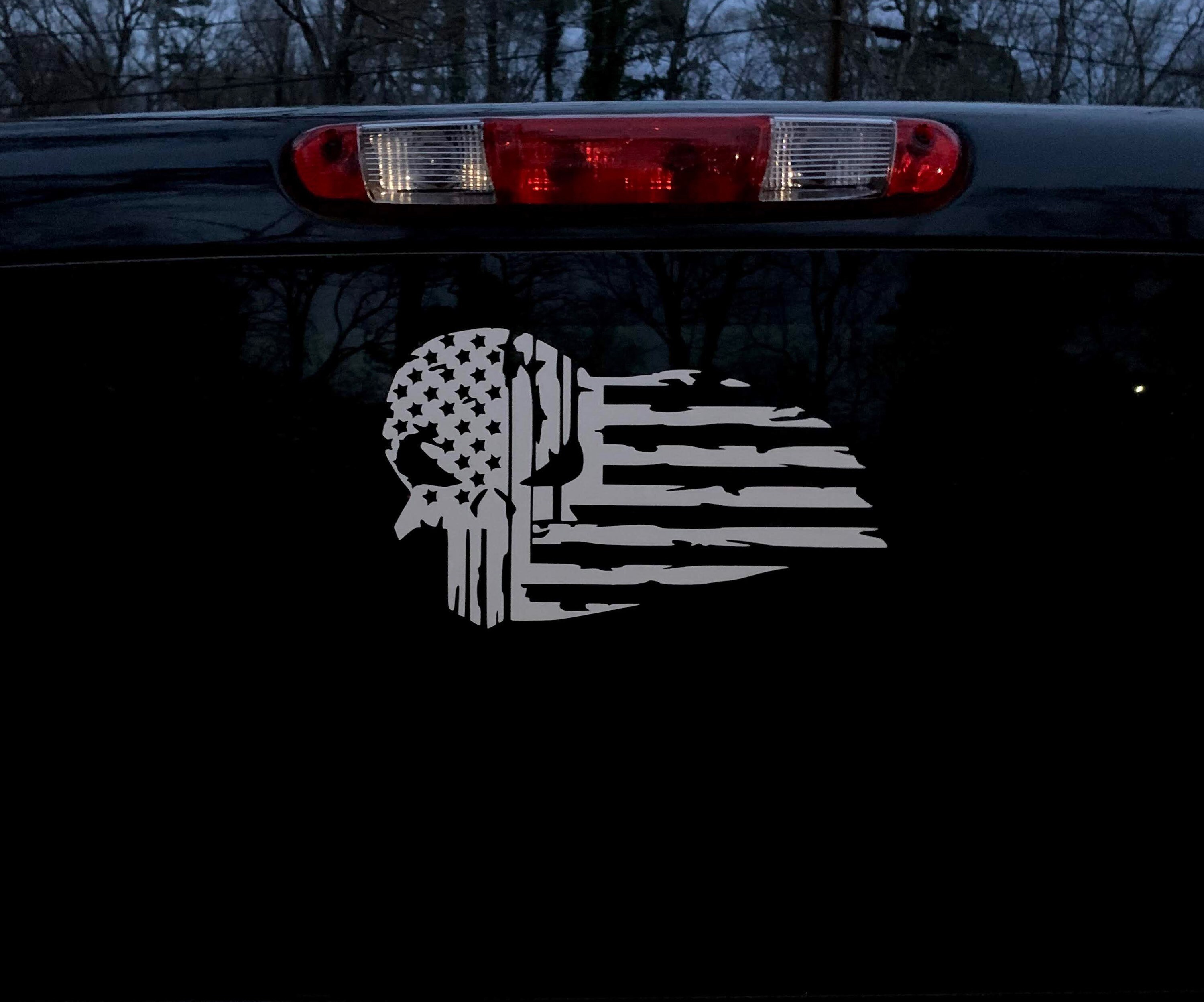 Punisher Flag Decal Sticker Punisher Flag Decal Sticker With Etsy