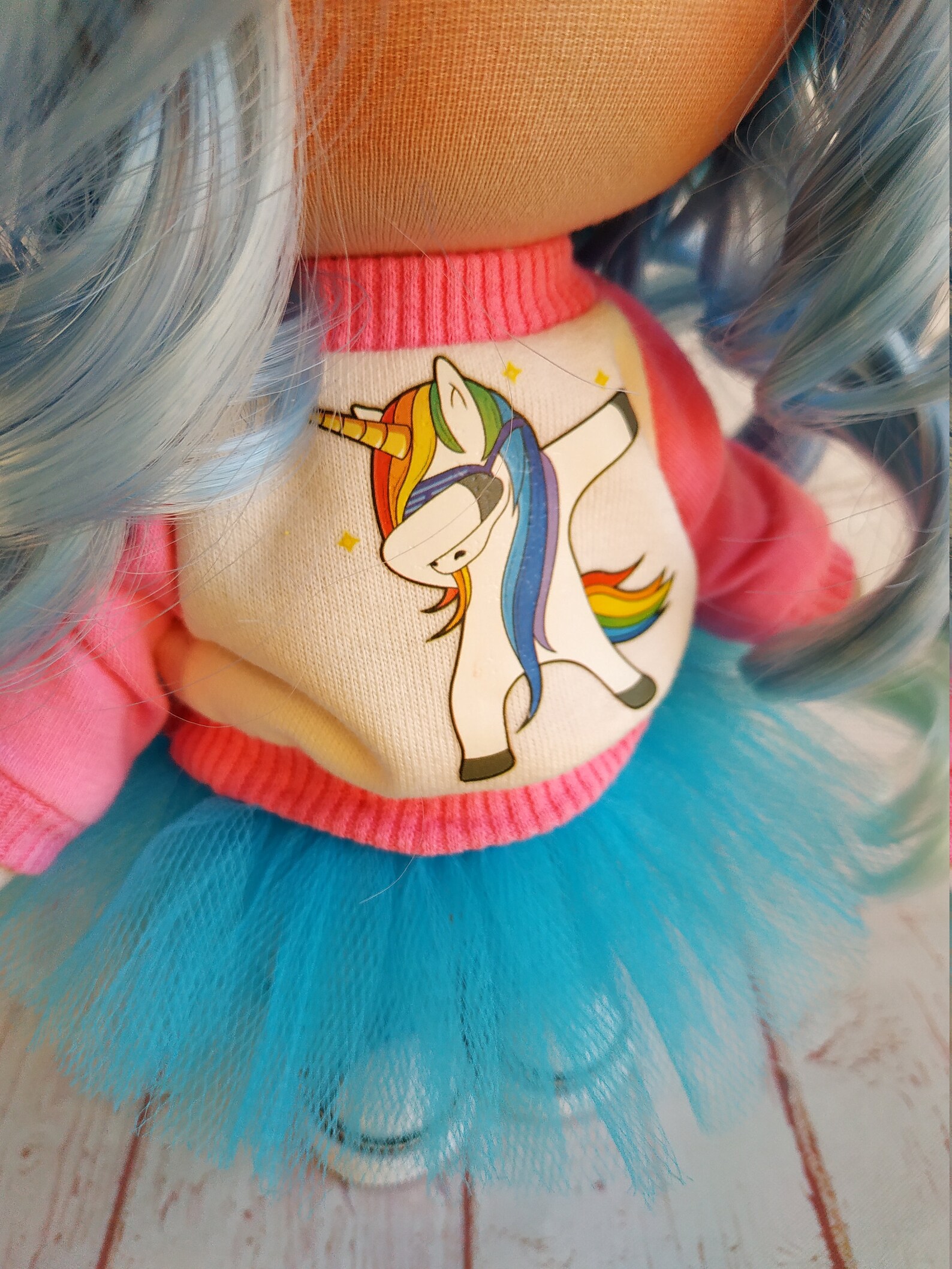 Unicorn Art Doll Interior Decor Doll Fabric Rag Doll Etsy