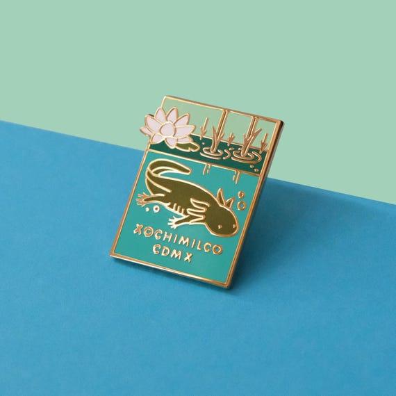 Xochimilco Mexico City Axolotl Enamel Pin
