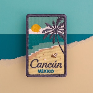 Cancun Mexico Embroidered Patch: Iron-On Travel Souvenir